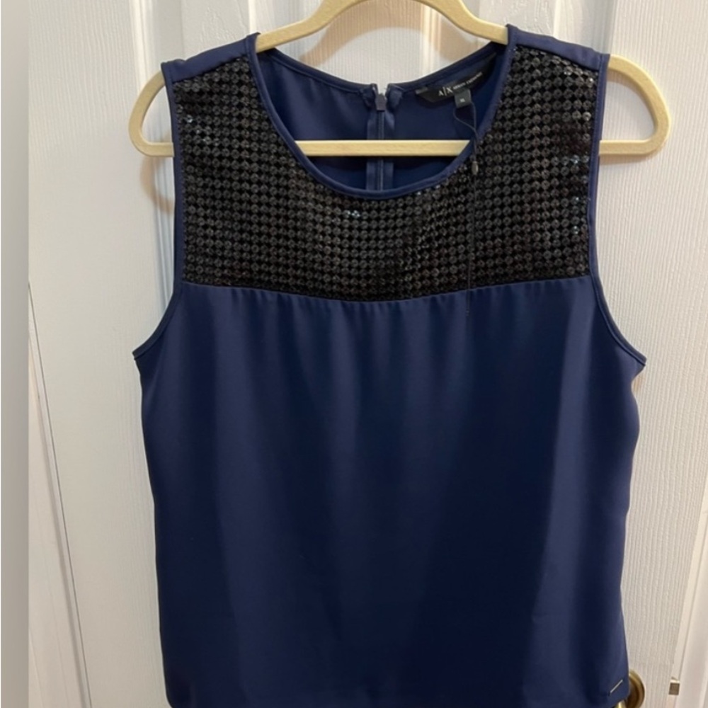 Women’s Armani Exchange Blue Sequined Shirt